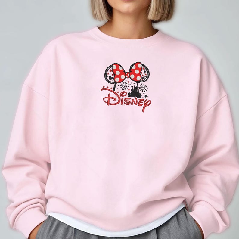Minnie Ears Disney Embroidery Sweatshirt Disney Vacation Embroidered Crewneck Sweatshirt Minnie Mouse Embroidered Sweater Disney Sweatshirts image 17