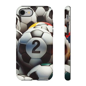 iPhone Tough Case, Soccer Ball Apple Phone Case with Personalized Number, Sports Fan Gift, Soccer Player Gift, Tough Cover, Protective Case,