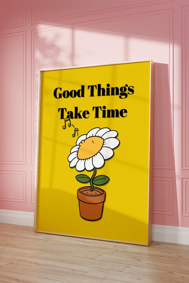 Retro good Things Take Time Wall Decor Art - Etsy