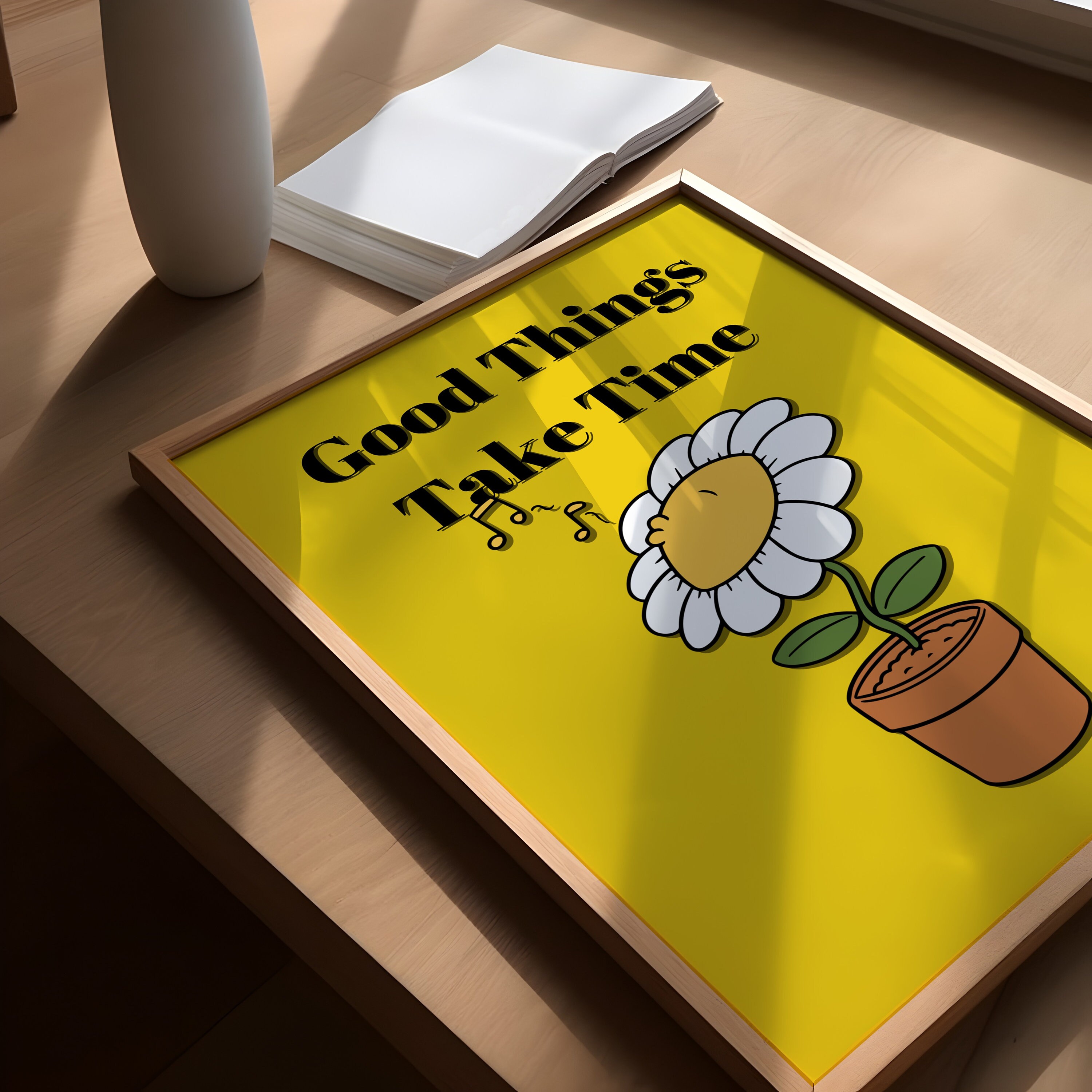 Retro good Things Take Time Wall Decor Art - Etsy