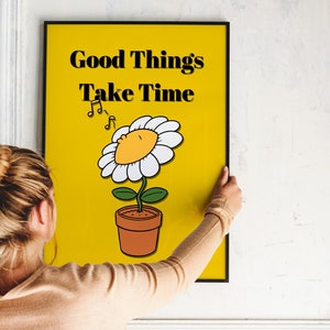 Retro good Things Take Time Wall Decor Art - Etsy