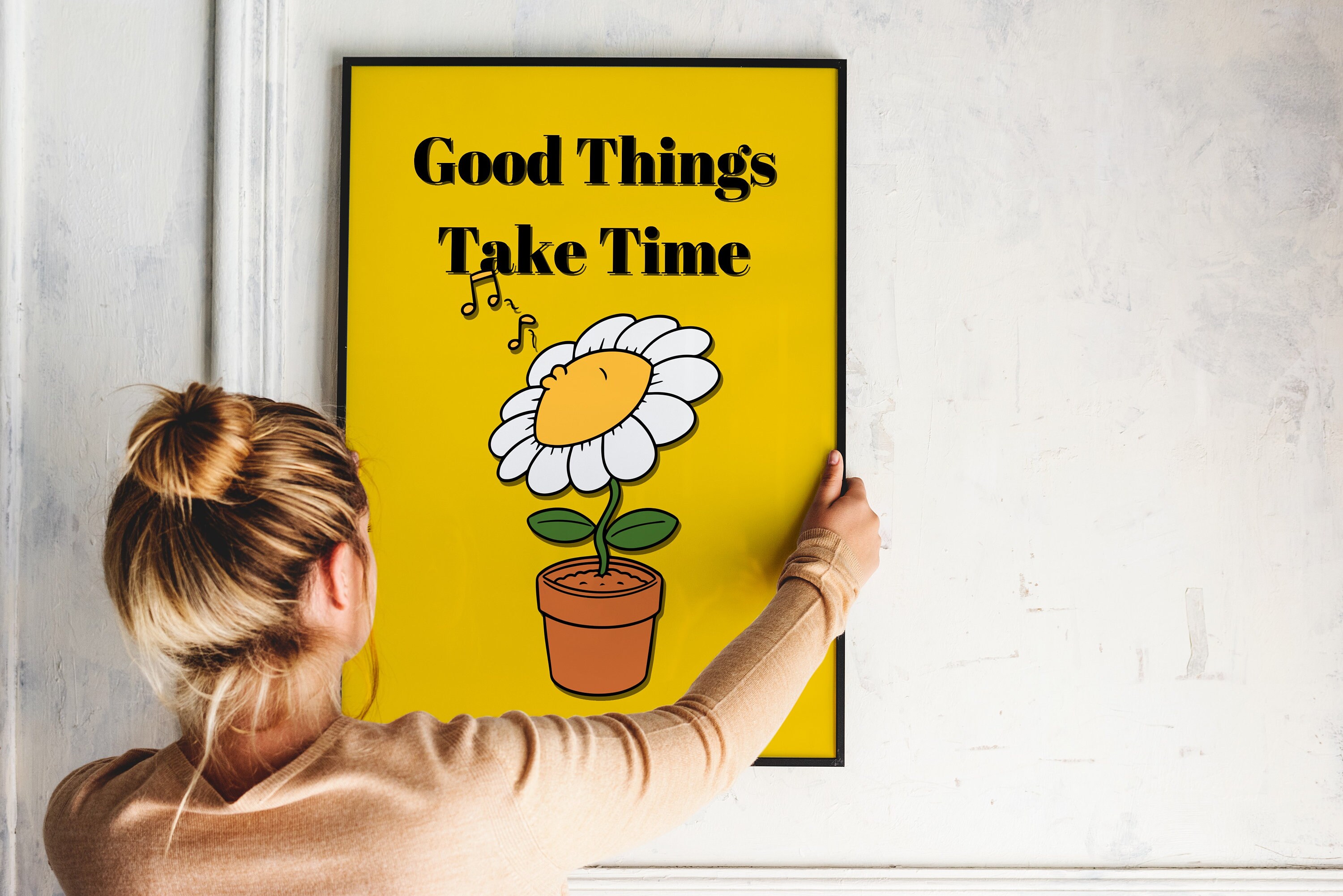 Retro good Things Take Time Wall Decor Art - Etsy