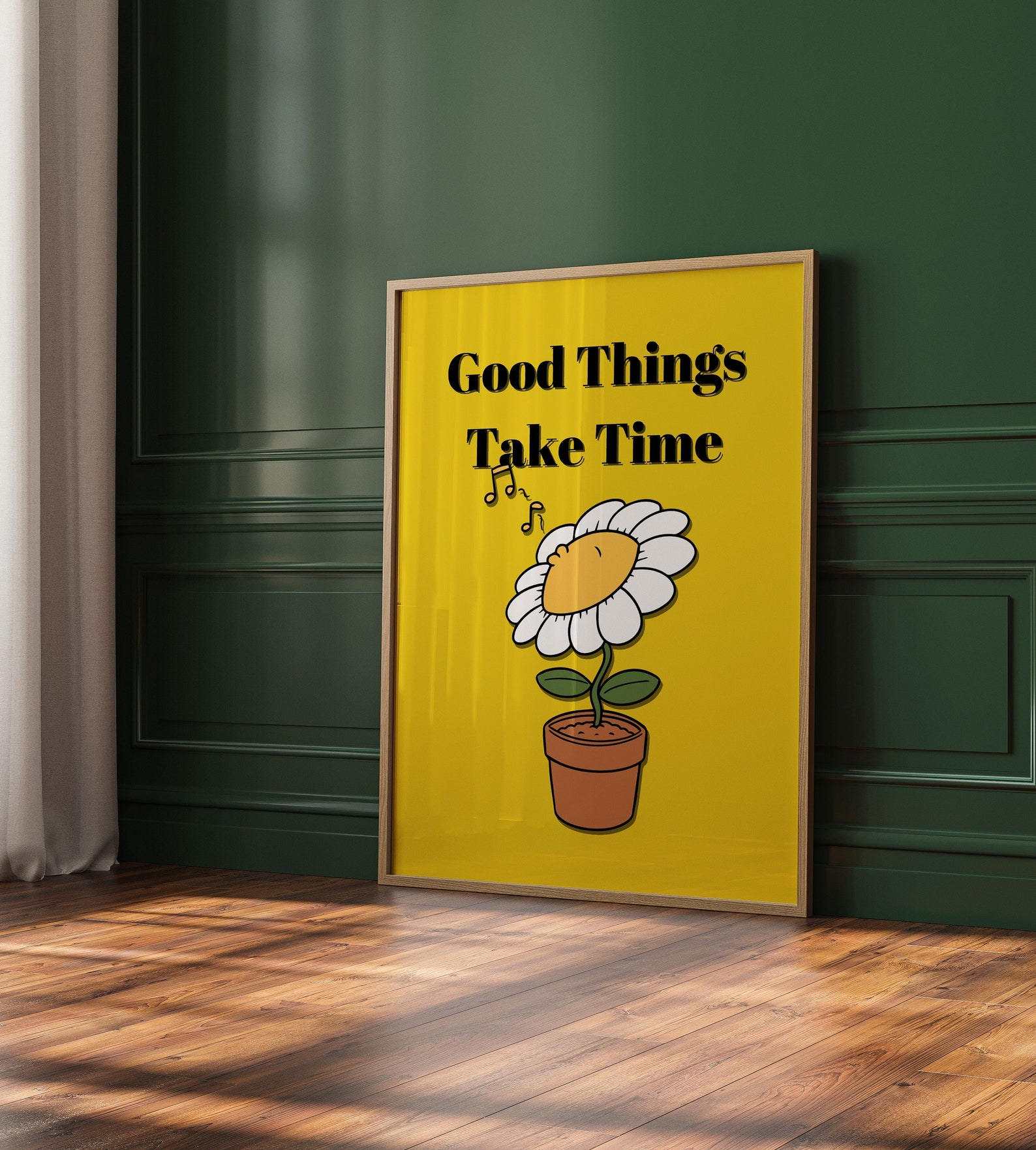 Retro good Things Take Time Wall Decor Art - Etsy