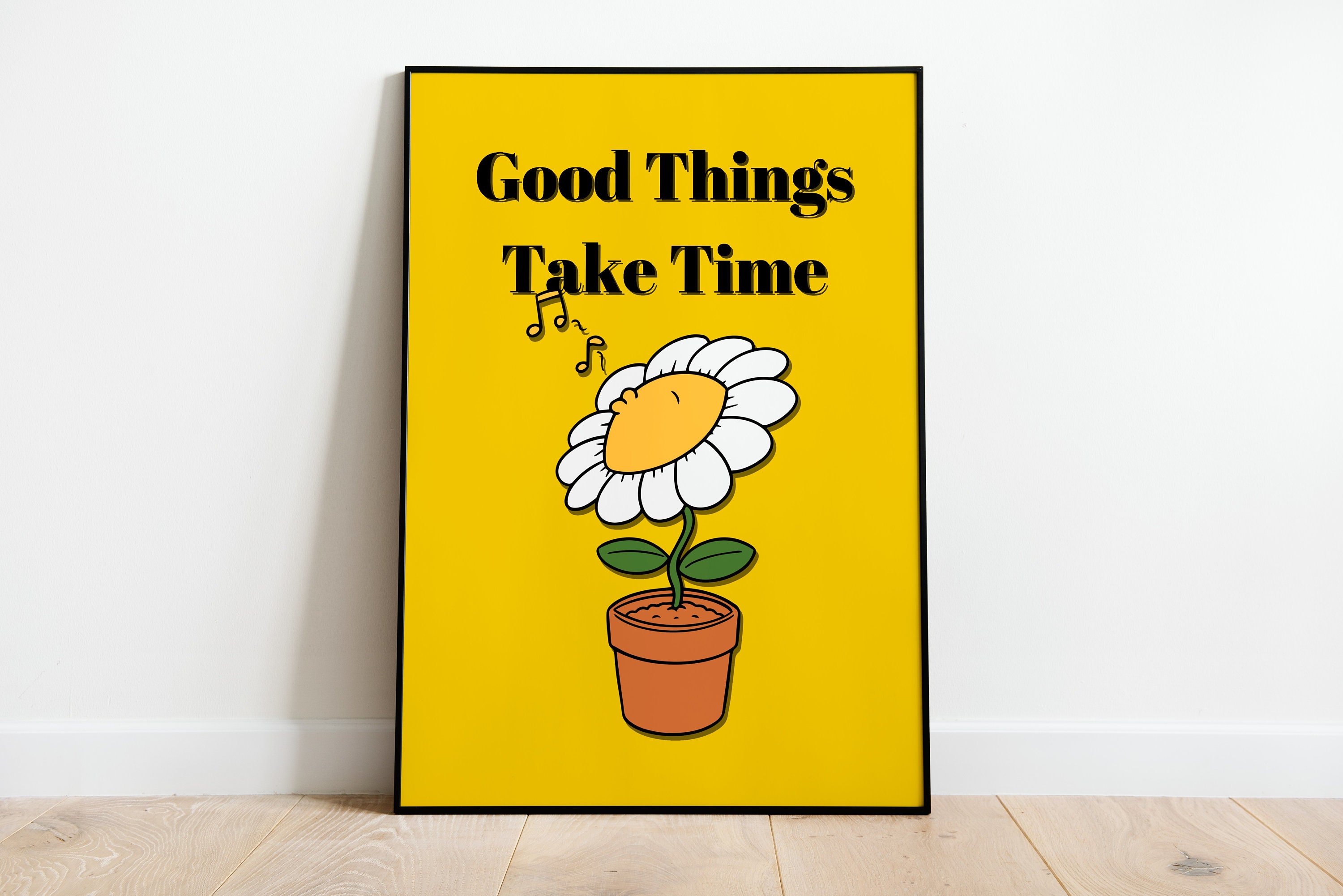 Retro good Things Take Time Wall Decor Art - Etsy