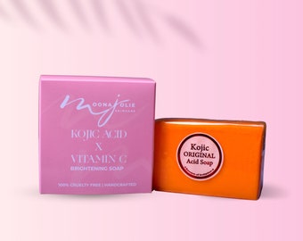 Kojic Acid x Vitamin C Brightening Soap Bar Lightening Dark Spot Skin Whitening