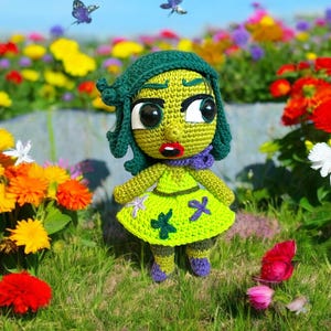 Inside Out 2 Disgust Character Handmade Amigurumi Doll - Crochet Plush Toy - Handcrafted Collectible Gift for Movie Fans & Kids