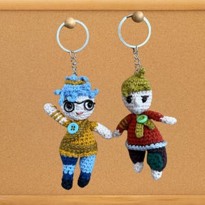 It Takes Two Inspired Amigurumi Keychains of May and Cody Handmade Crochet Couple Gift Gamer Keyring Cute Plush Toy