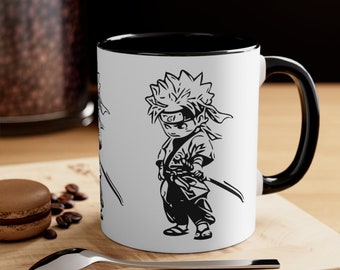 Naruto Samurai Coffee Mug, 11oz Accented Black