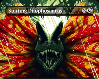 Spitting Dilophosaurus Creature - MTG PROXY Jurassic Park