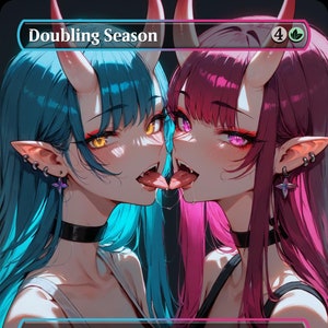 Stagione del raddoppio "Ragazze demoniache" Incantesimo - MTG PROXY Anime Waifu - Contenuto per adulti