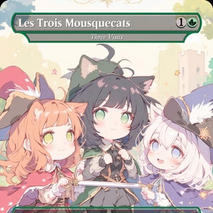 Les Trois Mousequecats (Three Visits) Trzej Muszkieterowie Czarostwo - MTG PROXY Anime Waifu - Treści dla dorosłych