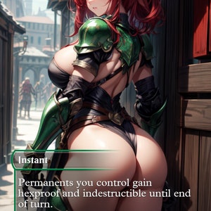 Heldenhafte Eingriffsinstanz ""Auge"" - MTG PROXY Anime Waifu - Inhalt für Erwachsene."