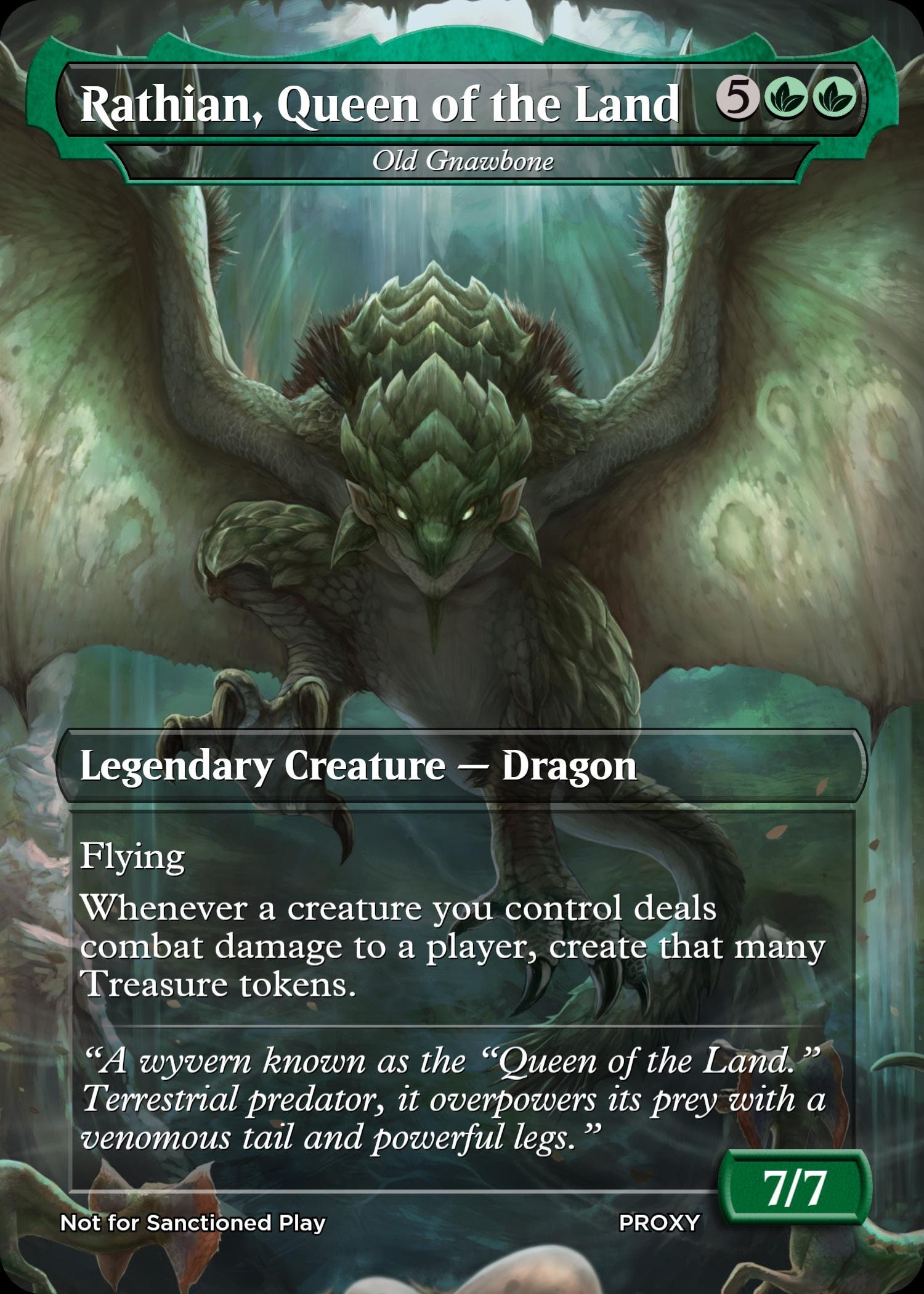 Rathian, Queen of the Land (Old Gnawbone) - MTG PROXY Video Games/Monster Hunter
