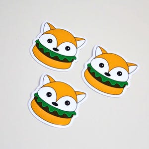 Fox Burger Magnet: Vinyl Magnet for Fridge, Lockers, and Magnetic Boards
