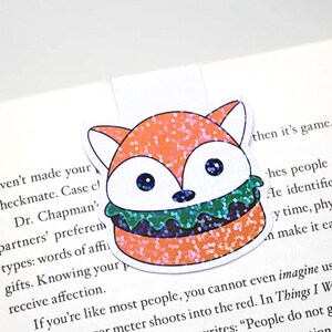 Fox Burger Lesezeichen - magnetische Lesezeichen - Seitenmarkierer für Kinder, Jugendliche und Foodies