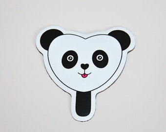 Aimant crème glacée panda, art mignon pour réfrigérateur, cadeau pour amoureux des animaux, décoration de cuisine noir et blanc