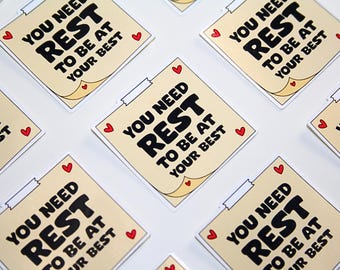Sticker geestelijke gezondheid - je hebt rust nodig - positieve quote-herinnering