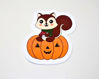Squirrel Sticker - Autumn Vinyl Decal - Fall Vibes