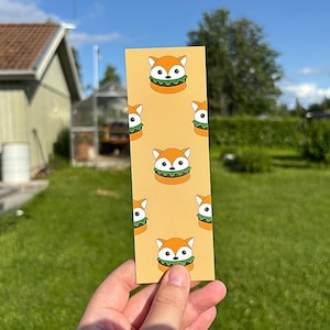 Handgefertigtes Fuchs Burger Lesezeichen - Tier Seitenmarkierer - Geschenk für Buchliebhaber