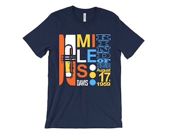Miles Davis Kind Of Blue T Shirt - 1959 - John Coltrane - Blue Note Records - Jazz icon - legend