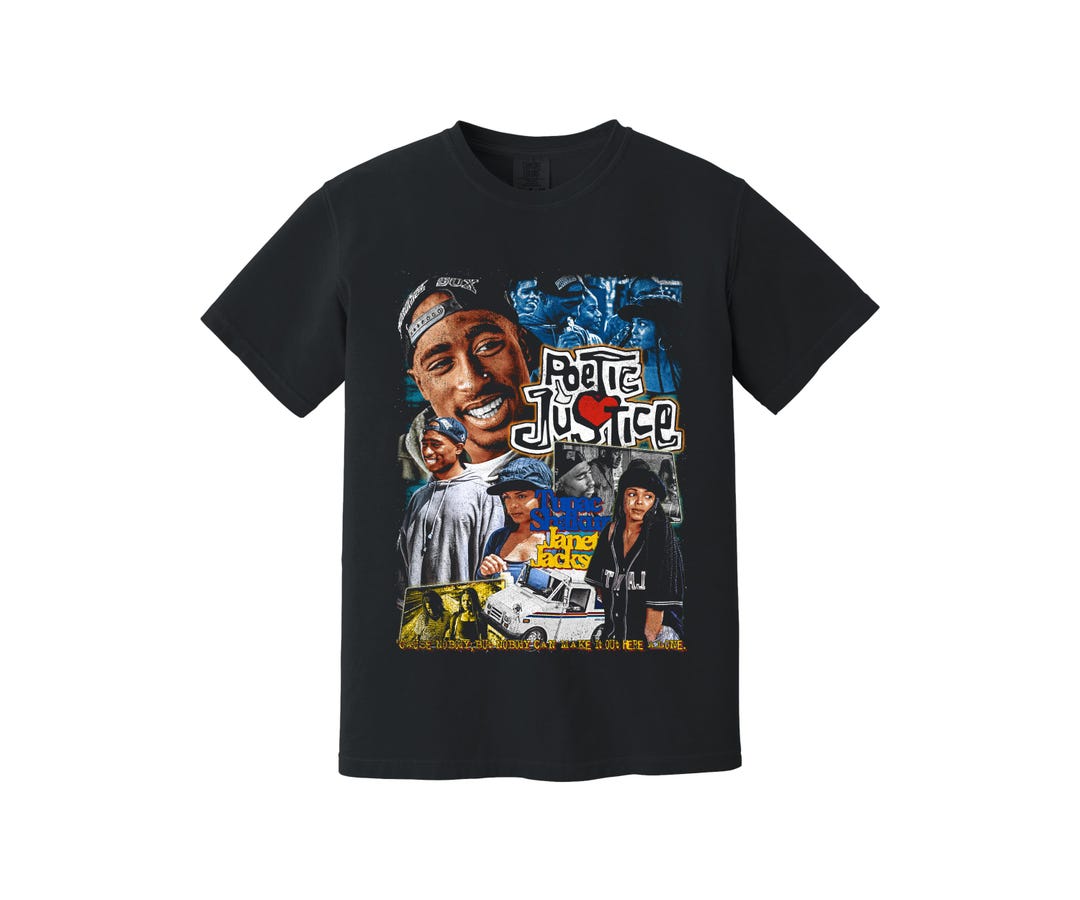 Poetic Justice Heavyweight T Shirt - Janet Jackson, Tupac Shakur