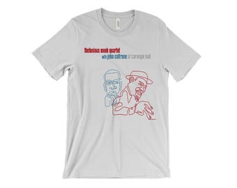 Thelonious Monk T Shirt - Quartet - John Coltrane - Carnegie Hall - Concert - Jazz icon - legend - Miles Davis