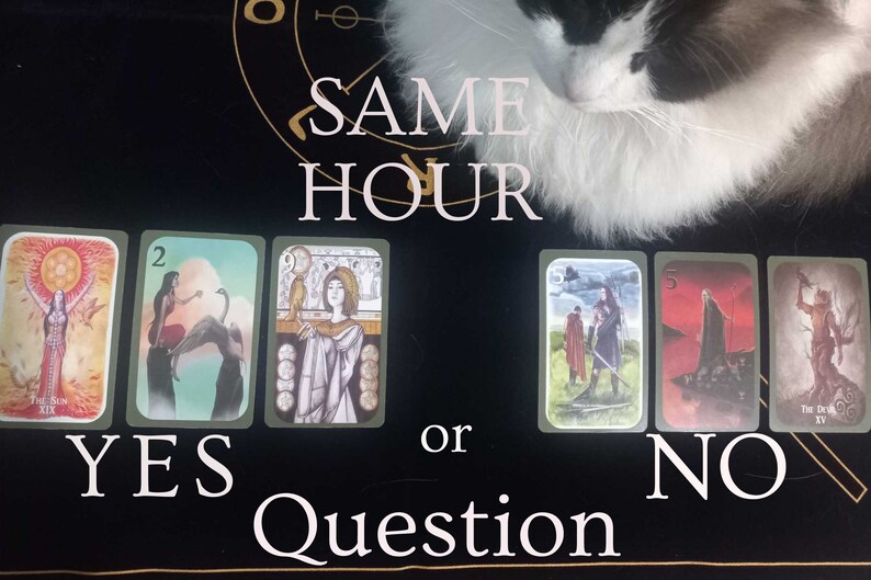 SAME HOUR Yes/No Tarot Card Answer 3 Moonology Cards zdjęcie 1