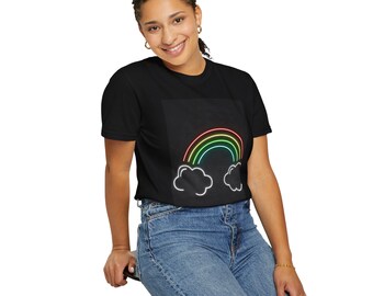 T-shirt Imprimé Arc-en-ciel, Haut Décontracté À Manches Courtes Et Col Rond Pour L'été Et Le Printemps, Vêtements Pour Femmes Et Hommes,,