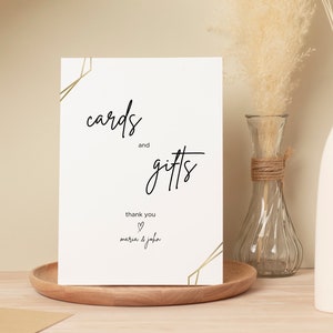 Minimalist Cards and Gifts Sign Template, Table Gifts Sign, Cards and Gifts Wedding Sign Template, Modern Wedding Sign, Editable Template