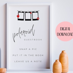 Polaroid Guestbook Sign Template, Polaroid Guest Book Wedding Sign, Photo Guestbook Sign, Editable Guestbook Sign, Instax Guestbook Sign