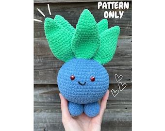 Blue monster crochet amigurumi PATTERN ONLY