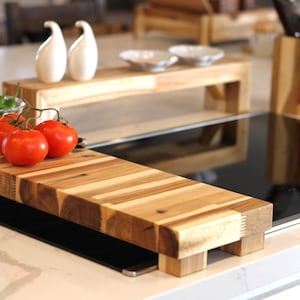 Acacia Butcher Block Lifted Cutting Board, Food prep + Service, Countertop, Solid Wood