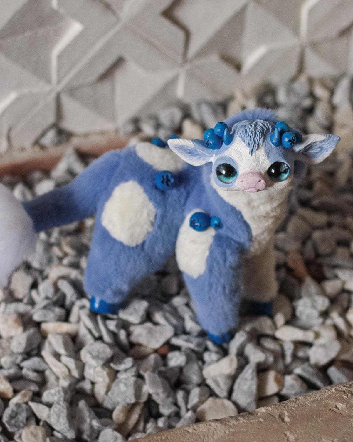 Blueberry Cow - Posable Art Toy - Etsy