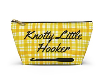Knotty Little Hooker, Crochet Accessory Pouch w T-bottom