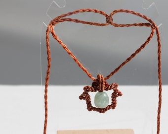 Aquamarine Macrame Pendant Necklace