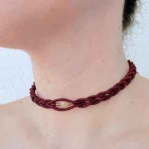 Custom Made BRAID Choker Necklaces with Gemstone | Handmade Macrame | Delicate, Bohemian, Spiritual, Festival Jewelry | GlitteredCordOpt.