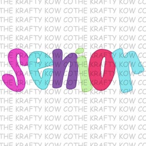 Neon Senior 2026 PNG: Preppy Graduation Design (Digital Download)