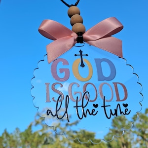 God Is Good All The Time Rearview Mirror Charm – Christian Car Ornament