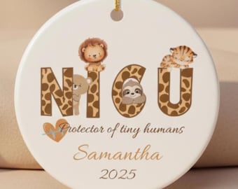 Personalized NICU Nurse Ornament – Custom Neonatal Gift with Name & Year, Nurse Appreciation or Graduation Gift