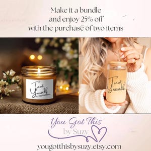 White ceramic mug featuring black “Treat Yourself” script, designed for self-care and daily affirmation. Works as motivational cup, anxiety relief mug, mental health gift, cozy coffee cup, self-love mug, empowering mug, wellness drinkware, positive vibes mug, Galentine’s gift, and birthday mug.