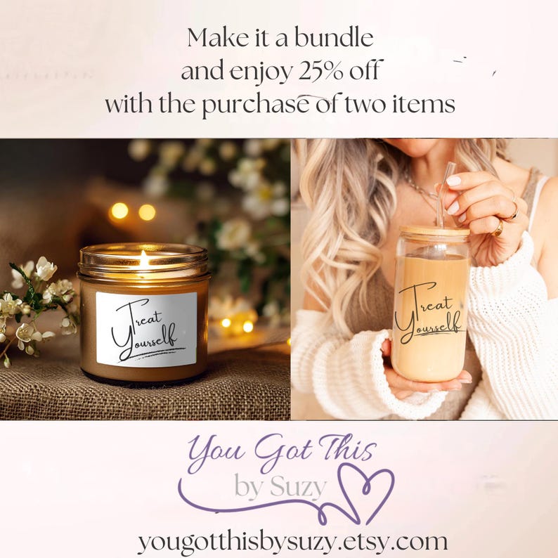 White ceramic mug featuring black “Treat Yourself” script, designed for self-care and daily affirmation. Works as motivational cup, anxiety relief mug, mental health gift, cozy coffee cup, self-love mug, empowering mug, wellness drinkware, positive vibes mug, Galentine’s gift, and birthday mug.