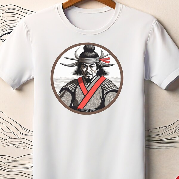 Warrior's Legacy, Samurai-Inspired Art on Japanese Tee, Japanese Culture T-Shirt, Warrior T Shirt, Samurai Art, Gift, Traditional Art