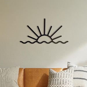 Sun and Waves Simple Wall Hanging | Metal Wall Hanging | Home Sign | Sunrise Sign | Home Wall Decor | Gift for Her | Wedding Gift | Sunset
