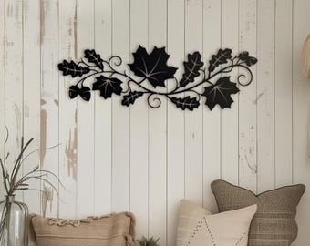 Fall Metal Vine Wall Scroll | Weather-Resistant Decor for Indoor or Outdoor | Long-Lasting Decoration for Fall, Halloween, and Thanksgiving