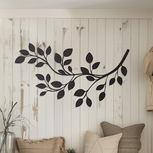Metal Branch Vine Wall Scroll Hanging | Metal Home Decor | Farmhouse Wall Decor | Wall Gap Filler | Metal Branch Sign | Simplistic