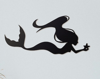 Mermaid Metal Wall Art  | Ocean Mermaid Decor | Metal Wall Art | Mermaid Wall Hanging | Beach House Decor