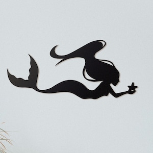 Mermaid Metal Wall Art  | Ocean Mermaid Decor | Metal Wall Art | Mermaid Wall Hanging | Beach House Decor