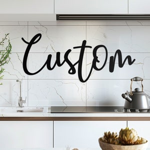 Custom Metal Words Cursive | Personalized Text | Custom Name Sign Script | Personalized Metal Wall Decor | Wedding Gift | Housewarming Gift
