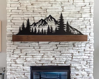 Mountain Art Stand | Rustic Cabin Decor | Fireplace Mantle | Nature Decor | Mantle Decor | Mountain Decor | Farmhouse Decor | Winter Decor