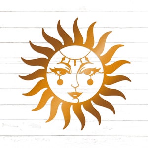 Feminine Sun Metal Wall Art  | Patio Decor | Metal Wall Art | Beach house Decor | Lake House Room Decor  | Aquatic Decor | Bathroom Decor